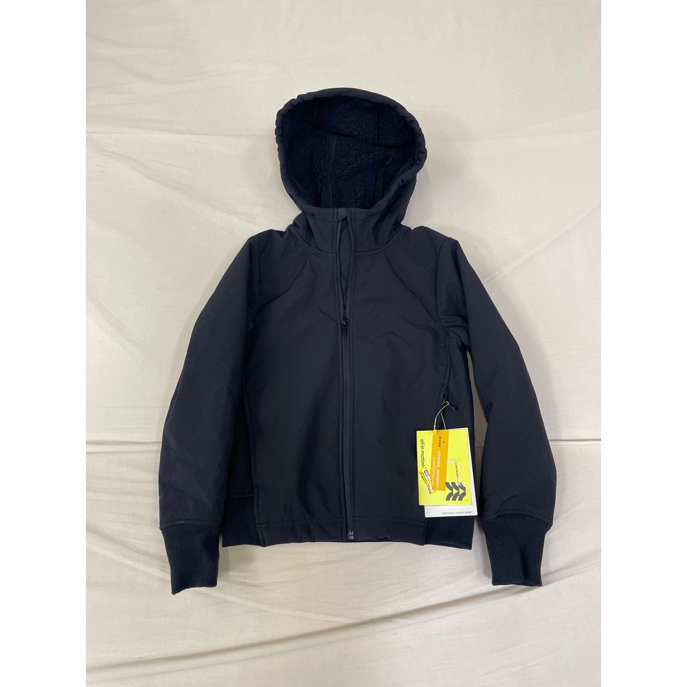 All in Motion Kids Black Softshell Sherpa Lined Fleece Jacket Size M 8 NWT